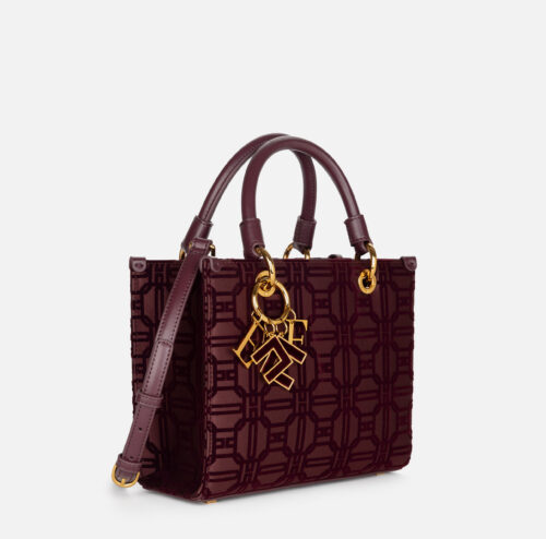 Shopper In Tessuto Jacquard Con Charms