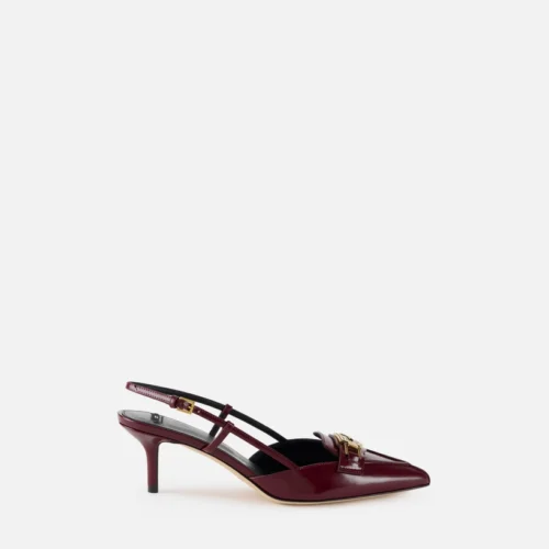 Slingback in pelle con morsetto