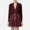 Blusa Elisabetta Maroon Georgette con Ciondoli Collana