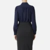 Blusa Elisabetta Navy Georgette con Ciondoli Collana back