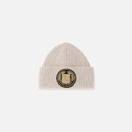 Cappello Elisabetta Burro in Lana con Patch Logo